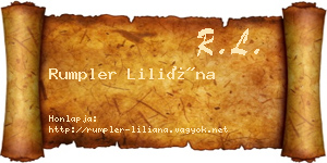 Rumpler Liliána névjegykártya